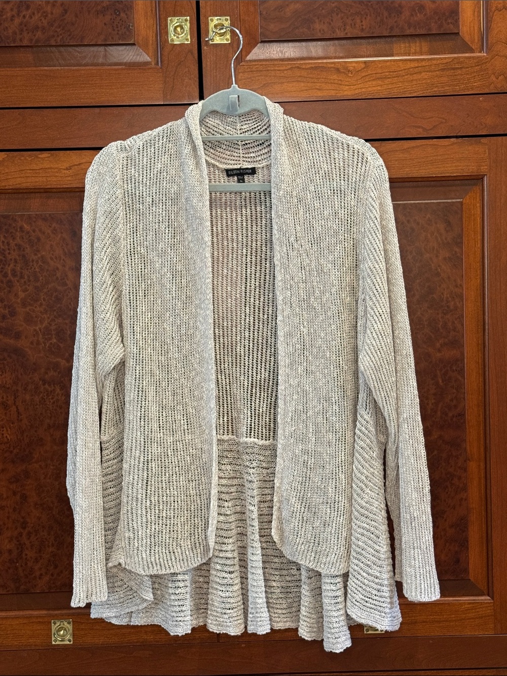 Eileen Fisher, women’s XL Open-Front Lightweight Cardigan Sweater - Cream